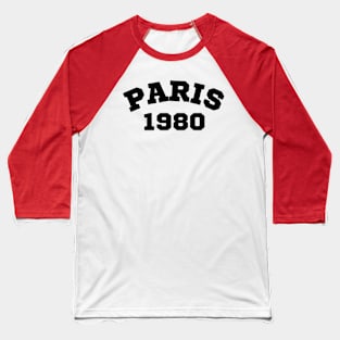 Vintage Paris 1980 Retro Baseball T-Shirt